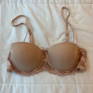 Adore Me Lace-Accented Tan Bra